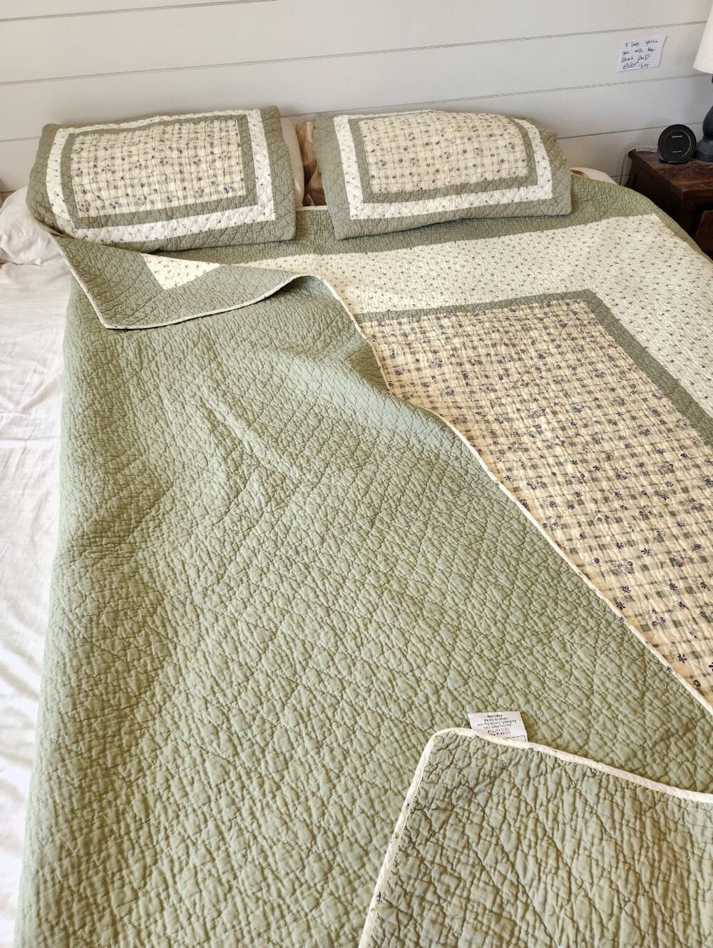 Smith & Johnson Vintage 100% Cotton Stitch Floral Quilt & Shams King Grandmacore - Picture 3 of 10